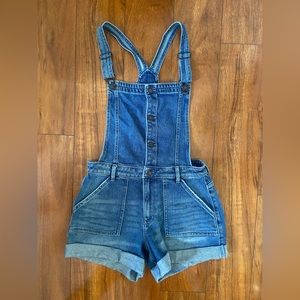 Vintage Denim Mom Short Overalls